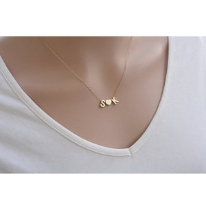 Two Initial Heart Necklace